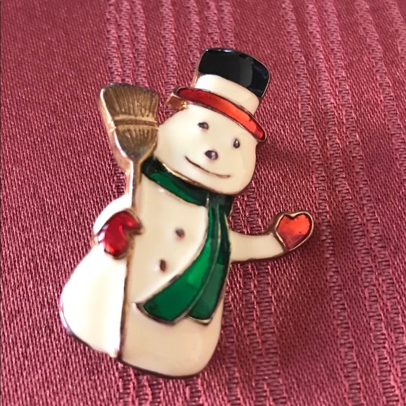🐾 Vintage enamel snowman pin - Picture 2 of 5